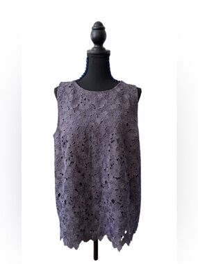 LOFT Purple Floral Lace Sleeveless Camisole